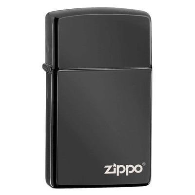 Slim High Polish Black Zippo Logo in India, Wind Proof Pocket Size Lighters Online, Best Pocket Size Best Lighter in India, Zippo India