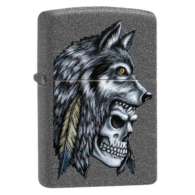 Zippo Wolf Skull Feather Design Lighter in India, Wind Proof Pocket Size Lighters Online, Best Pocket Size Best Lighter in India, Zippo India