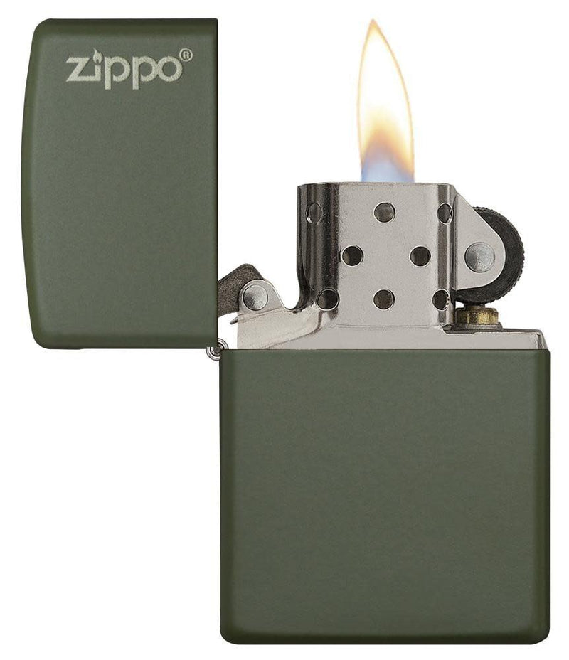 Zippo Green Matte with Logo Lighter in India, Wind Proof Pocket Size Lighters Online, Best Pocket Size Best Lighter in India, Zippo India