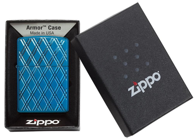 Zippo Armor High Polish Blue Diamonds Lighter  in India, Wind Proof Pocket Size Lighters Online, Best Pocket Size Best Lighter in India, Zippo India