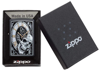 Zippo Skull Clock Design Lighter in India, Wind Proof Pocket Size Lighters Online, Best Pocket Size Best Lighter in India, Zippo India