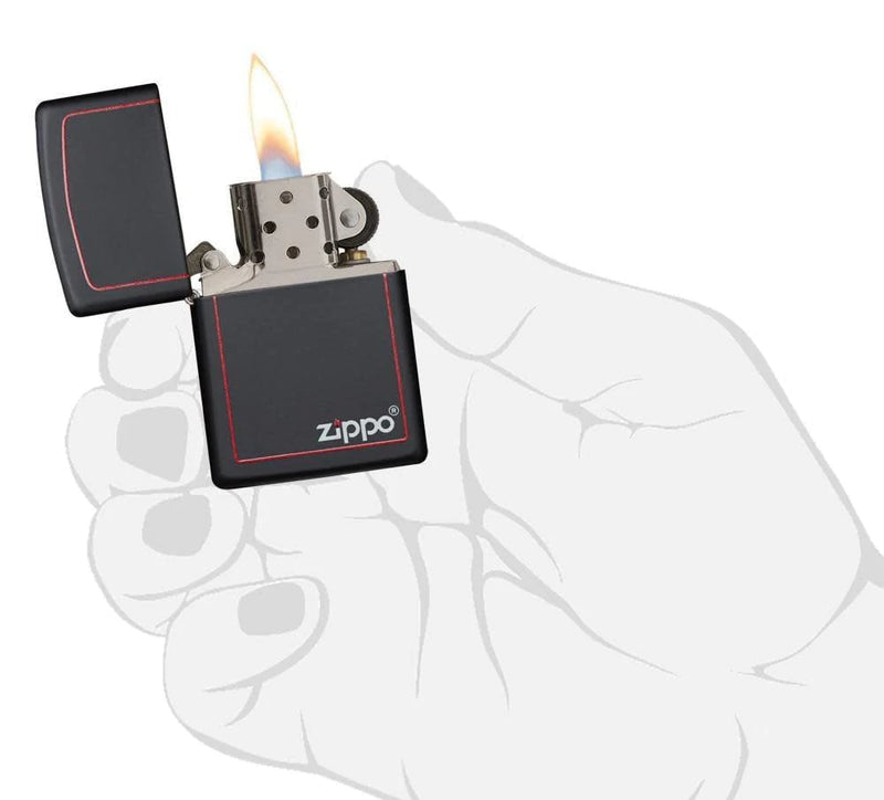 Zippo Black Matte with Border in India, Wind Proof Pocket Size Lighters Online, Best Pocket Size Best Lighter in India, Zippo India