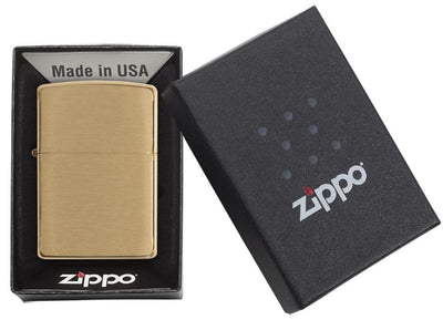 Zippo Regular Brush Finish Brass in India, Wind Proof Pocket Size Lighters Online, Best Pocket Size Best Lighter in India, Zippo India