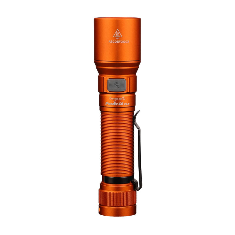 Fenix C6 V3 LED Limited Edition Orange Rechargeable Torch Light,1500 Lumens Compact USB C-type Rechargeable Torch in India, Best for Outdoors Work Industrials Torches 