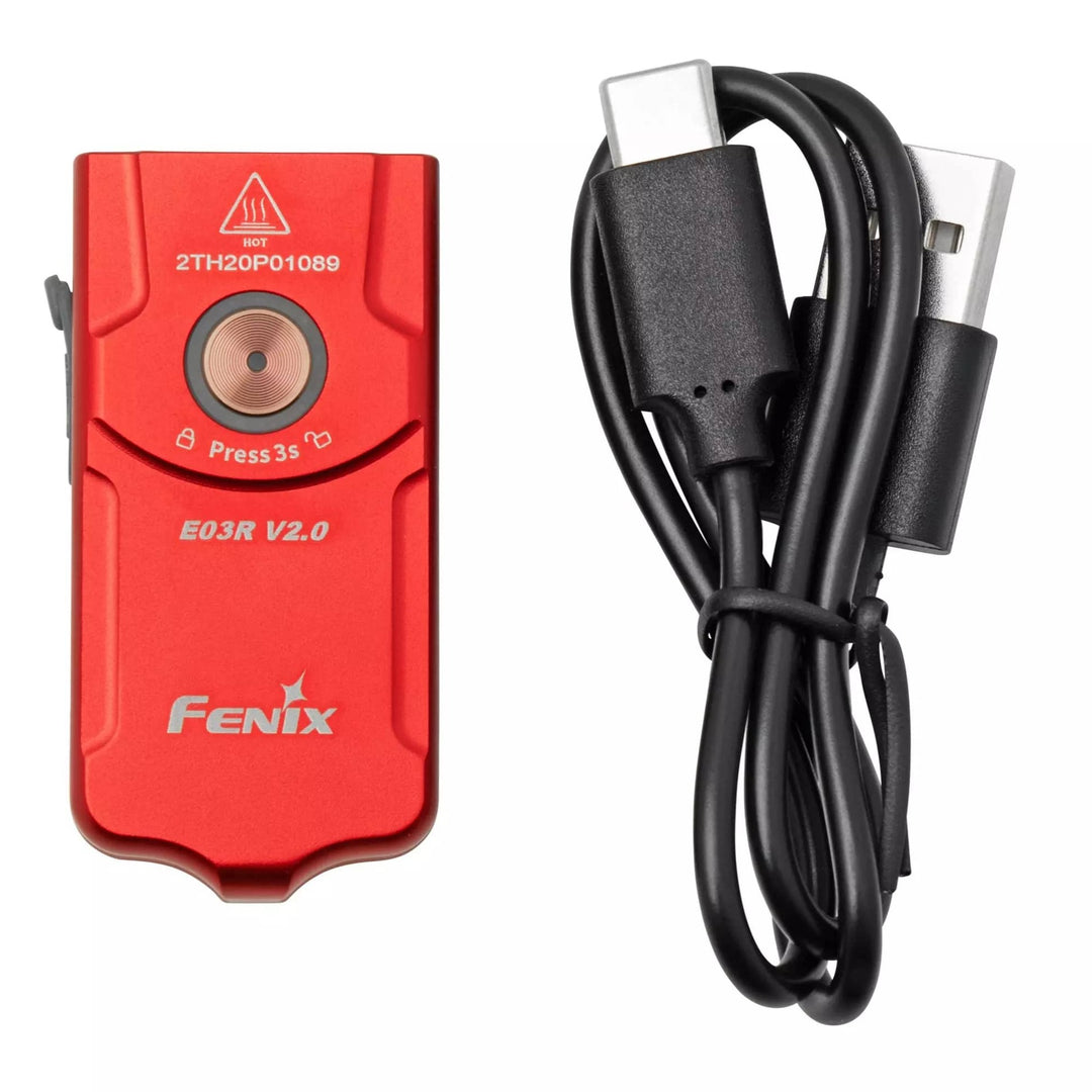 fenix e03r v2.0 keychain rechargeable flashlight Fenix E03R V2 Keychain LED Torch – LightMen