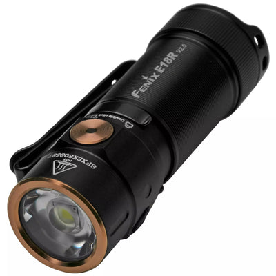 Fenix E18R V2 with a output of 1200 Lumens and beam distance of 146 meters ultra compact EDC torchlight now available in India