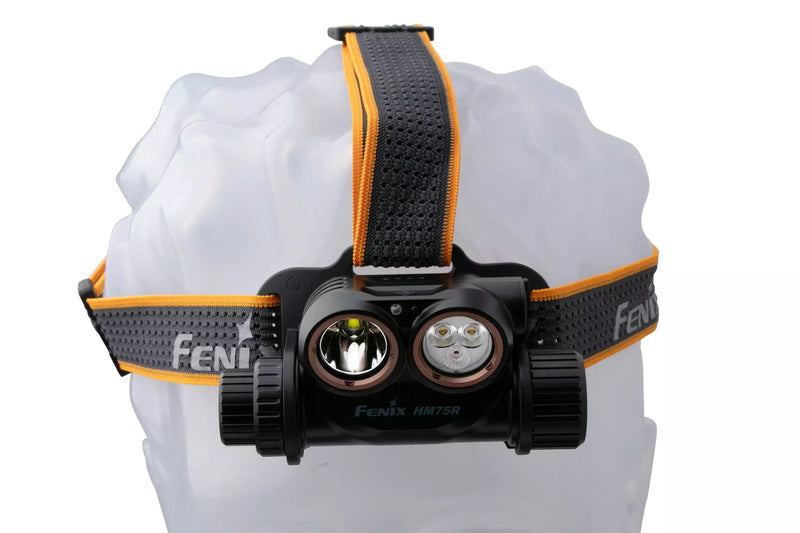 Fenix HM75R LED Rechargeable Headlamp in India with output of 1600 Lumens & tow power sources best head torch for industrial use, outdoor adventures & more