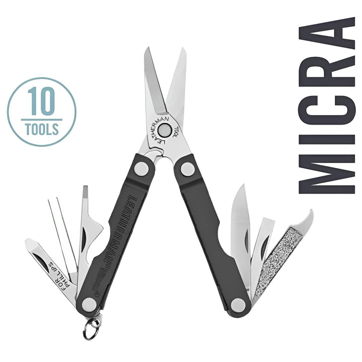Leatherman Micra Keychain Multi-Tools, Compact EDC 10 Tools in one  