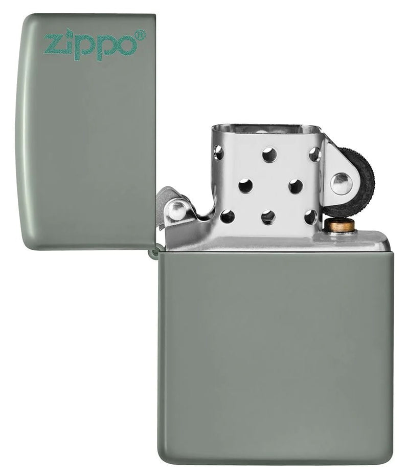 Zippo Sage Green with Logo Lighter in India, Wind Proof Pocket Size Lighters Online, Best Pocket Size Best Lighter in India, Zippo India