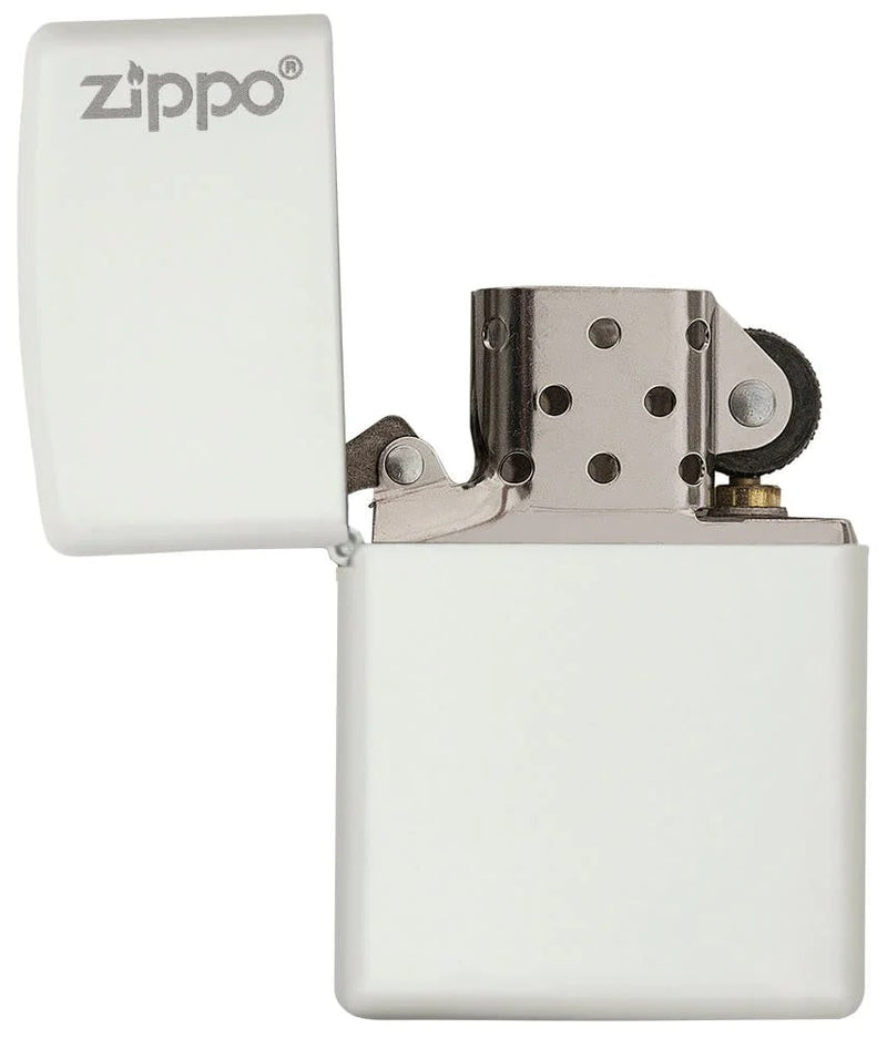 Zippo White Matte with Logo in India, Wind Proof Pocket Size Lighters Online, Best Pocket Size Best Lighter in India, Zippo India