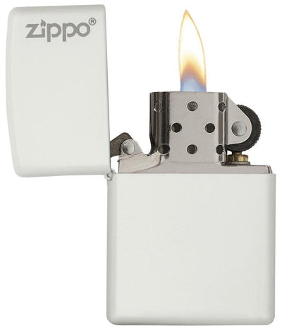 Zippo White Matte with Logo in India, Wind Proof Pocket Size Lighters Online, Best Pocket Size Best Lighter in India, Zippo India