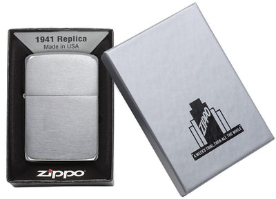 Zippo 1941 Replica Brushed Chrome  Lighter in India, Wind Proof Pocket Size Lighters Online, Best Pocket Size Best Lighter in India, Zippo India