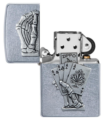 Zippo Dead Man's Hand Emblem Lighter in India, Wind Proof Pocket Size Lighters Online, Best Pocket Size Best Lighter in India, Zippo India