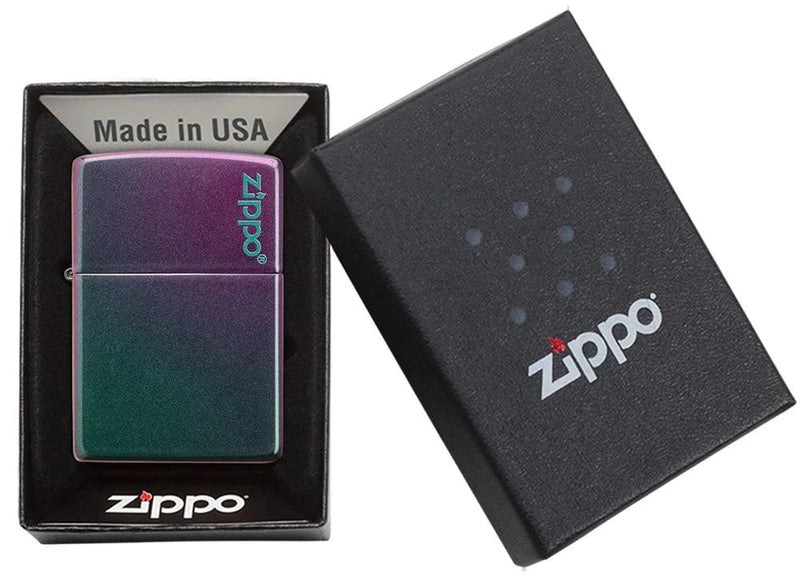 Zippo Classic Iridescent with Logo Lighter in India, Wind Proof Pocket Size Lighters Online, Best Pocket Size Best Lighter in India, Zippo India