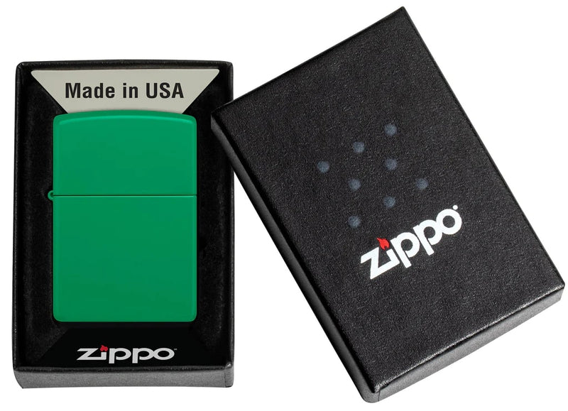 Zippo Regular Grass Green Matte  in India, Wind Proof Pocket Size Lighters Online, Best Pocket Size Best Lighter in India, Zippo India