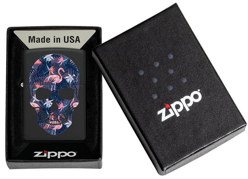 Zippo Flamingo Skull Design Lighter in India, Wind Proof Pocket Size Lighters Online, Best Pocket Size Best Lighter in India, Zippo India