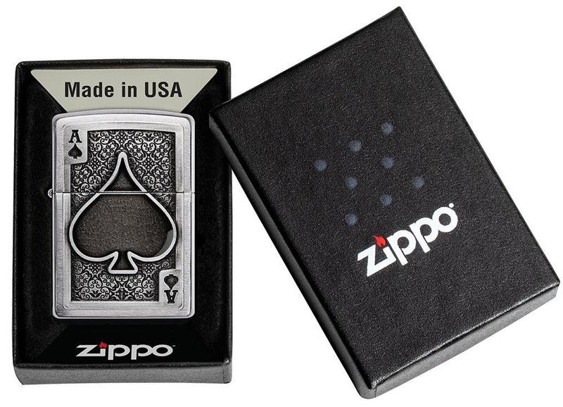Zippo Ace Of Spades Emblem Lighter in India, Wind Proof Pocket Size Lighters Online, Best Pocket Size Best Lighter in India, Zippo India