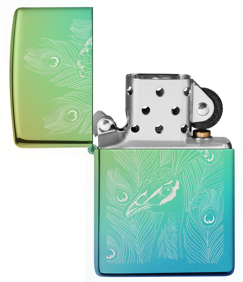 Zippo High Polish Teal Peacock Lighter in India, Wind Proof Pocket Size Lighters Online, Best Pocket Size Best Lighter in India, Zippo India
