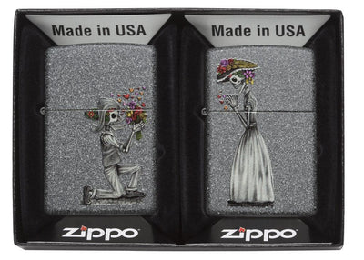 Zippo 28987 Iron Stone Couple Lighter, Premium Couple Lighter, Zippo windproof Refillable lighter at Lightmen