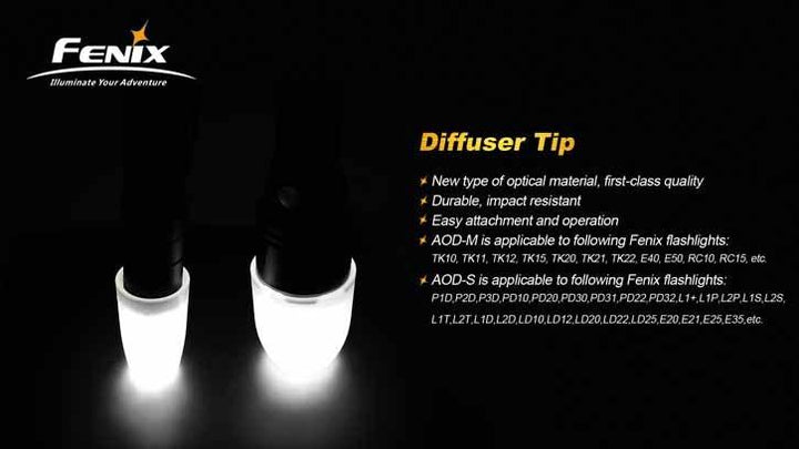 fenix flashlight diffuser for LED Flashlights AOD – LightMen Captain VMC Fish Hooks Tournament Compatible with Select TK Reel Option:201