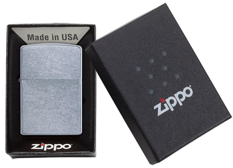 Zippo 207 Classic Street Chrome Lighter in India, distressed, pocket-worn look, Genuine Zippo windproof Refillable lighter at Lightmen