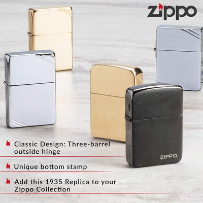Zippo Replica 1935 Brushed Chrome Lighter in India, Zippo Lighters in India, Wind Proof Pocket Size Lighters Online, Zippo 1935.25 Replica Original Lighter