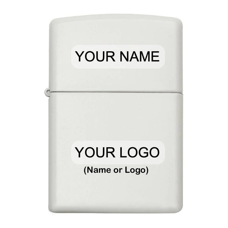 Zippo Classic White Matte Lighter in India, Personalised Zippo Lighter, Name Engraving on your Zippo In India