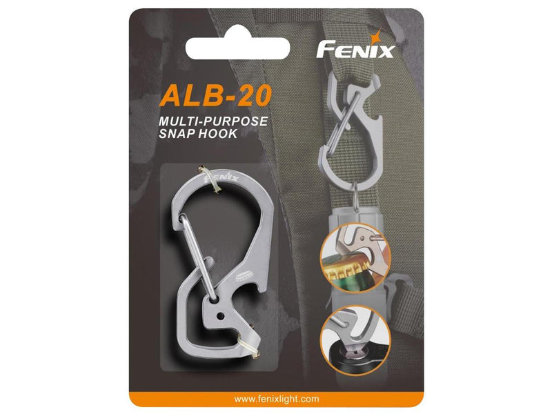 Fenix ALB-20 Multi-Purpose Snap Hook, Fenix Key Chain, Hanging Hook, Bottle Opener, Flathead Screwdriver, Fenix Multi purpose Tool ultra-compact, lightweight yet reliable