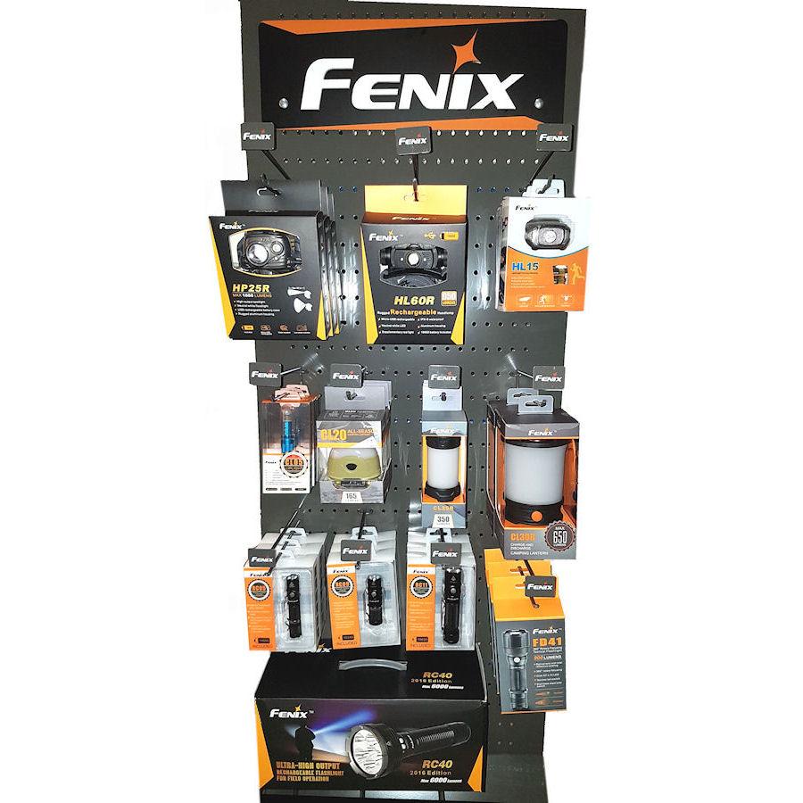 Fenix D1001 Pegboard Display Rack, Showcase of Fenix Flashlights