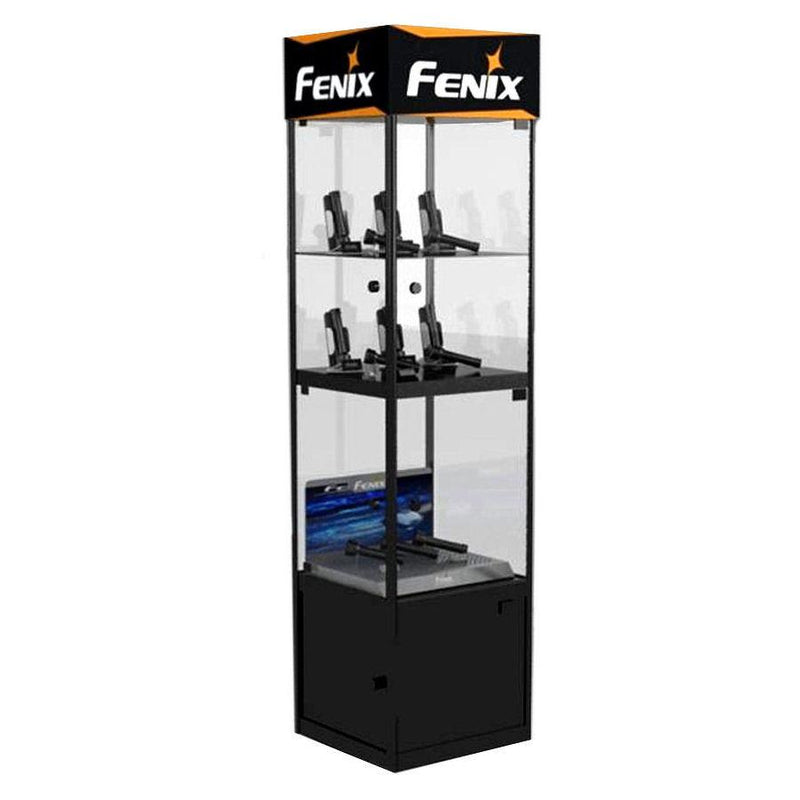 Fenix Display Stand Lock Cabinet for Fenix Flashlights, Headlamps, Bike Lights, Camping Lights, Showcase for Fenix Flashlights in india, Dealers in India