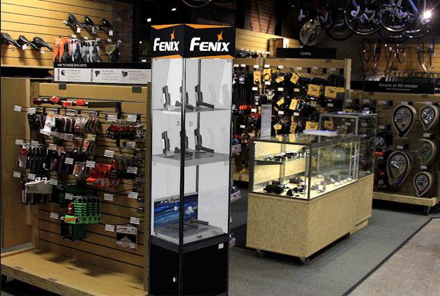 Fenix Display Stand Lock Cabinet for Fenix Flashlights, Headlamps, Bike Lights, Camping Lights, Showcase for Fenix Flashlights in india, Dealers in India