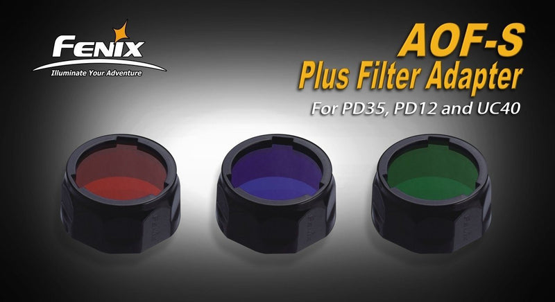 Fenix AOF- Filters Red,Blue, Green Filters for LED Flashlights, Color Filters for Color LED Light, Filters for Photography 