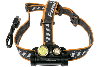 Fenix HM65R USB Type C Rechargeable LED Headlamp, Powerful Outdoor Work Headlamp with Spotlight and FloorLight LEDs