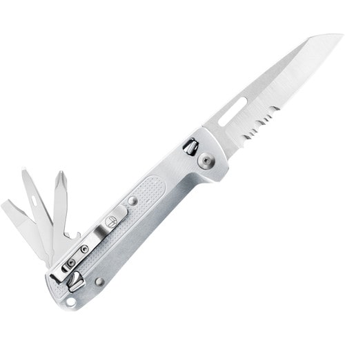Leatherman FREE Series, Leatherman K2X Pocket Outdoor Knife & Multi Tool, EDC Compact Foldable Knife by Leatherman, 420HC Combo Blade Straight & Serrated Blade, Pry Tool, Awl, phillips screwdriver, Buy Leatherman Tools Online in India at LightMen