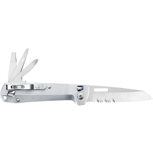Leatherman FREE Series, Leatherman K2X Pocket Outdoor Knife & Multi Tool, EDC Compact Foldable Knife by Leatherman, 420HC Combo Blade Straight & Serrated Blade, Pry Tool, Awl, phillips screwdriver, Buy Leatherman Tools Online in India at LightMen