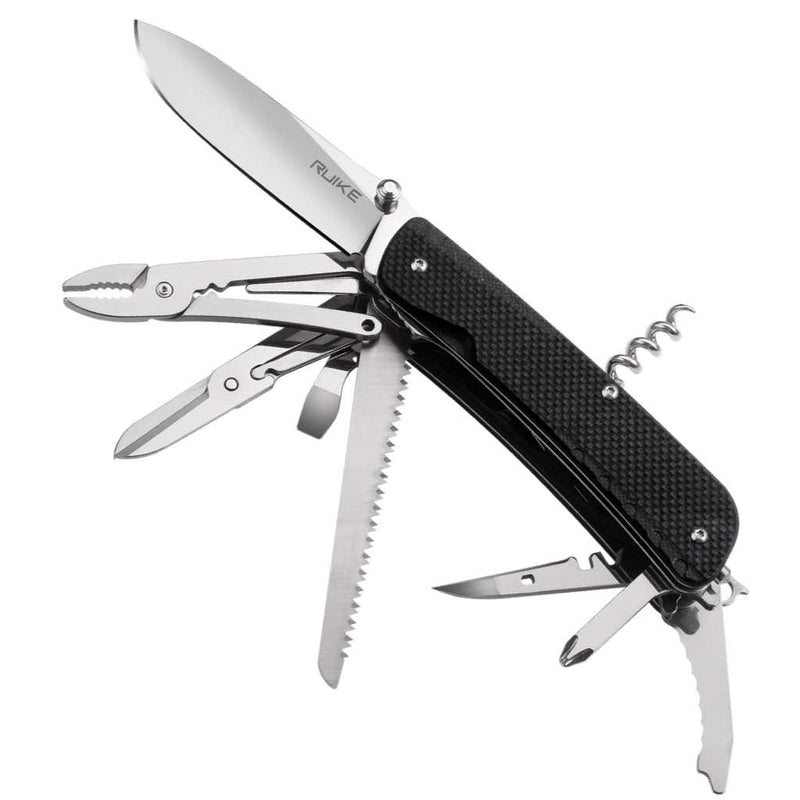 Ruike LD51-B Trekker rescue EDC Razor Sharp pocket knife with 23 different multi tools for outdoor adventure, camping, trekking, safety & emergency