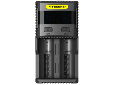 Nitecore Superb charger SC2, Speedy Fast Charger with two slots, Charger for Rechargeable Batteries, Compatible Charger for Li-ion, IMR, LiFePO4, Ni-MH, NiCd