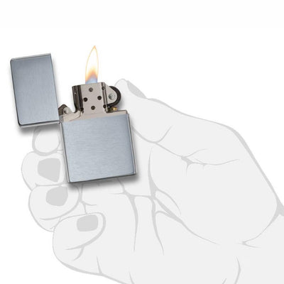 Zippo Vintage Brushed Chrome Lighter Without Slashes, Zippo 230.25 Lighter, Pocket Size Best Windproof Lighter in India, Zippo India