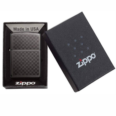 Zippo Gray Iced Carbon Fiber Design, Zippo 29823 Lighter, Pocket Size Best Windproof Lighter in India, Zippo India