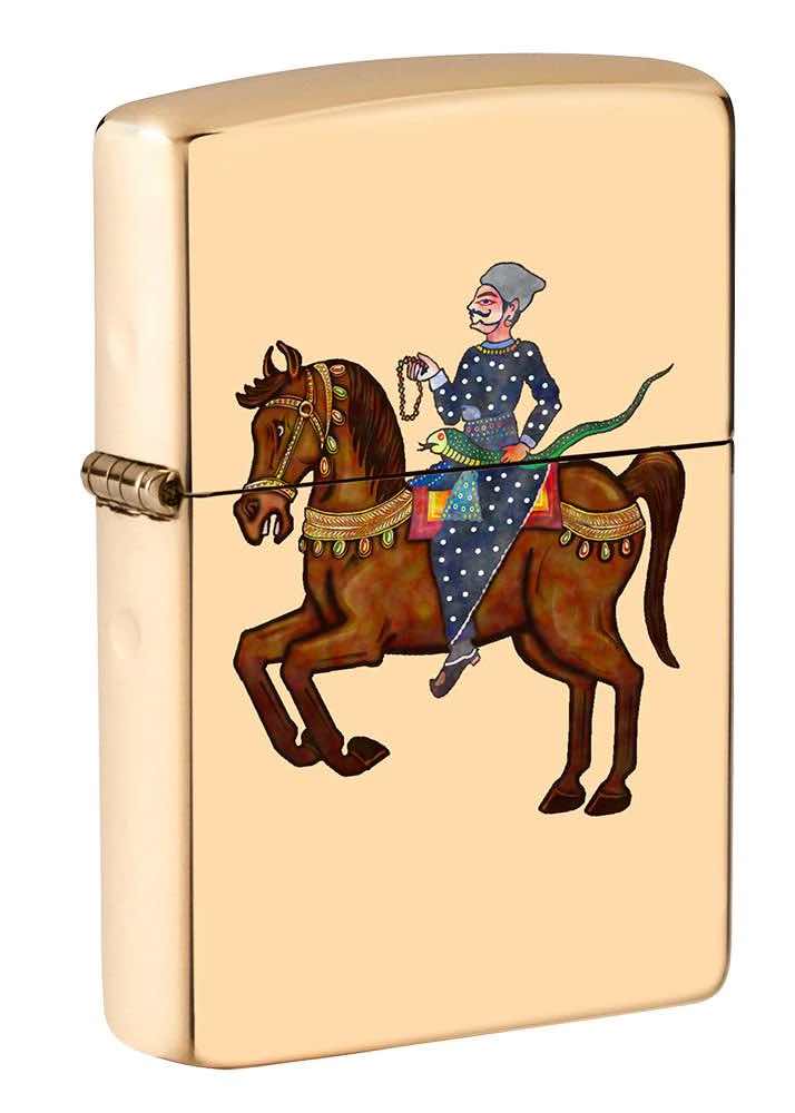 Zippo with Horse Design now available in India with free custom laser engraving 254B 