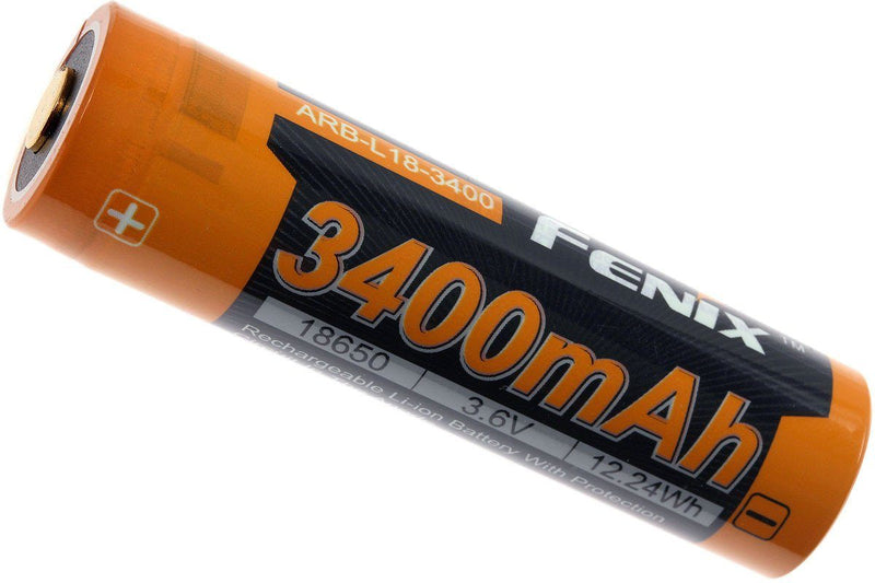 Fenix 18650 3.6V 3400mAh Protected Lithium-Ion (Li-ion) Rechargeable Button Top Battery (ARB-L18-3400)